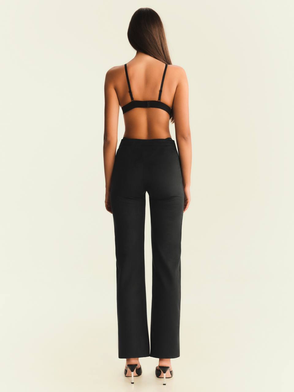 Pink Suede-Finish Pants